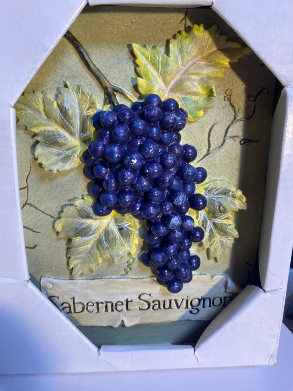 Vintage 3D Resin Wine Grape Wall Plaques Set of 4